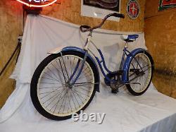 1953 Schwinn Meteor Ladies Vintage Bicycle B6 DX S2 Blue Rat Rod Hornet Vintage