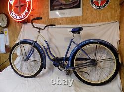 1953 Schwinn Meteor Ladies Vintage Bicycle B6 DX S2 Blue Rat Rod Hornet Vintage