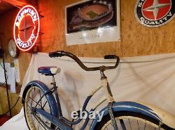 1953 Schwinn Meteor Ladies Vintage Bicycle B6 DX S2 Blue Rat Rod Hornet Vintage