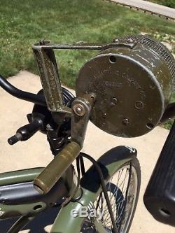 1954 Custom Schwinn DX Army Bicycle Vintage WWII Siren, Spot Light, Heavy Duty