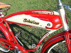 1954 Schwinn Hornet Mens Straight-bar Tank Bicycle Vintage Panther B6 DX S2 Red