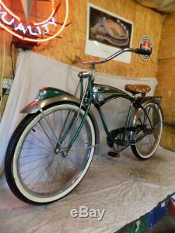 1954 Schwinn Green Phantom Mens Tank Bicycle Vintage Springer Panther Black B6