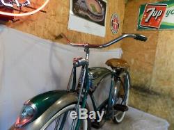 1954 Schwinn Green Phantom Mens Tank Bicycle Vintage Springer Panther Black B6