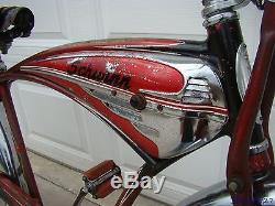 1955 Schwinn Red Phantom Mens Tank Bicycle Vintage Springer Panther Black B6 DX