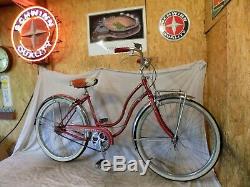 1955 Schwinn Corvette Ladies 3-speed Vintage Cruiser Bicycle Typhoon S7 Tiger 58