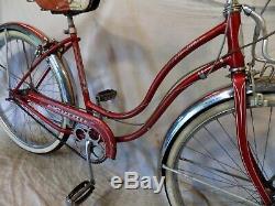 1955 Schwinn Corvette Ladies 3-speed Vintage Cruiser Bicycle Typhoon S7 Tiger 58