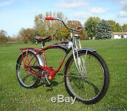 1956 Schwinn Red Phantom Mens Tank Bicycle Vintage Springer Panther Black B6 DX