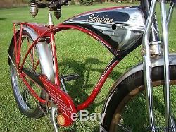 1956 Schwinn Red Phantom Mens Tank Bicycle Vintage Springer Panther Black B6 DX