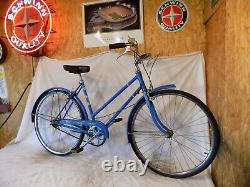 1956 Schwinn Racer Ladies Road Cruiser Bicycle Blue Collegiate Breeze Vintage