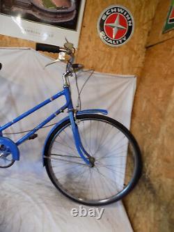 1956 Schwinn Racer Ladies Road Cruiser Bicycle Blue Collegiate Breeze Vintage