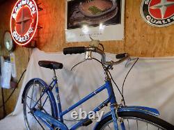 1956 Schwinn Racer Ladies Road Cruiser Bicycle Blue Collegiate Breeze Vintage