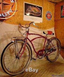 1957 Schwinn Corvette Mens 3-speed Cruiser Bicycle Vintage Chevy Typhoon S7+rack