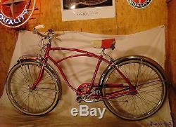 1957 Schwinn Corvette Mens 3-speed Cruiser Bicycle Vintage Chevy Typhoon S7+rack