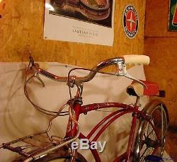 1957 Schwinn Corvette Mens 3-speed Cruiser Bicycle Vintage Chevy Typhoon S7+rack