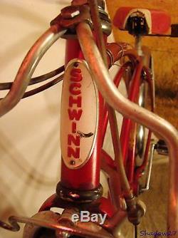 1957 Schwinn Corvette Mens 3-speed Cruiser Bicycle Vintage Chevy Typhoon S7+rack