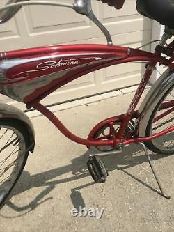 1957 Schwinn Mark II JAGUAR Beach Cruiser Red & White Mens Vintage Bicycle