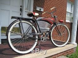 1957 VINTAGE SCHWINN 26 DELUXE HORNET MENS TANK BICYCLE, COMPLETE BIKE! 50's
