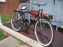 1957 VINTAGE SCHWINN 26 DELUXE HORNET MENS TANK BICYCLE, COMPLETE BIKE! 50's