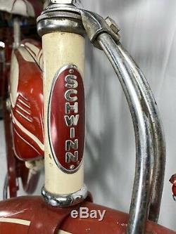 1958 Schwinn Chicago Hornet Original Paint Tank Bike Vintage S7 Horn Works USA