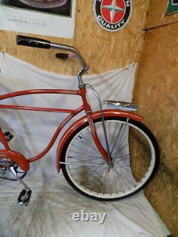 1959 Schwinn Tornado Straightbar Mens Bicycle Red Vintage Typhoon Tank American