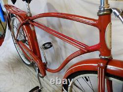 1959 Schwinn Tornado Straightbar Mens Bicycle Red Vintage Typhoon Tank American