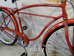 1959 Schwinn Tornado Straightbar Mens Bicycle Red Vintage Typhoon Tank American