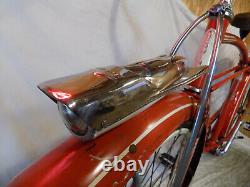 1959 Schwinn Tornado Straightbar Mens Bicycle Red Vintage Typhoon Tank American