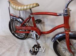 1960s SCHWINN LIL TIGER MINI STINGRAY BANANA SEAT MUSCLE BIKE RED 60s VINTAGE
