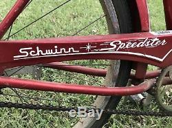 1961 March Schwinn Speedster 24 Westwind Tires Tubular S-7 Vintage Red Bicycle
