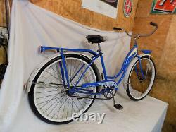 1961 Schwinn Flying Star Vintage Tank Bicycle Rack+headlight Hollywood Blue S7