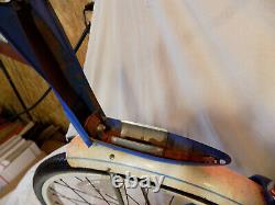 1961 Schwinn Flying Star Vintage Tank Bicycle Rack+headlight Hollywood Blue S7