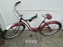 1961 Schwinn Hollywood 2 speed, Original Red Paint 26 Wheels, All OEM