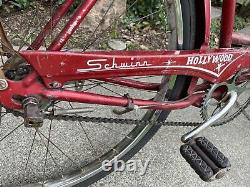 1961 Schwinn Hollywood 2 speed, Original Red Paint 26 Wheels, All OEM