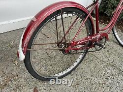 1961 Schwinn Hollywood 2 speed, Original Red Paint 26 Wheels, All OEM