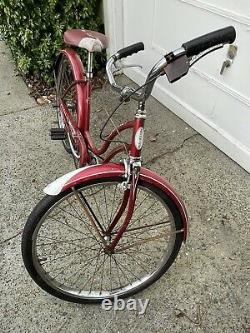 1961 Schwinn Hollywood 2 speed, Original Red Paint 26 Wheels, All OEM