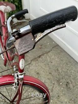 1961 Schwinn Hollywood 2 speed, Original Red Paint 26 Wheels, All OEM