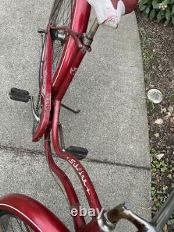 1961 Schwinn Hollywood 2 speed, Original Red Paint 26 Wheels, All OEM