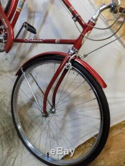 1962 Schwinn Racer Mens 3-speed Deluxe Bicycle Vintage Red Traveler Speedster S5