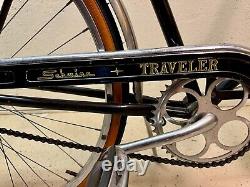 1962 Schwinn Traveler Men's 3 Speed Bicycle Black Rebuilt Vintage