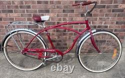 1962 Schwinn Typhoon Vintage Cruiser Bike Red White Steel Frame Coaster Brake