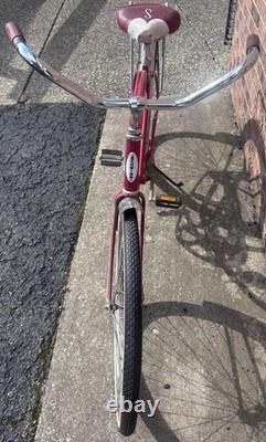 1962 Schwinn Typhoon Vintage Cruiser Bike Red White Steel Frame Coaster Brake