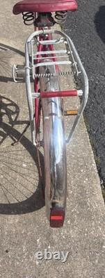 1962 Schwinn Typhoon Vintage Cruiser Bike Red White Steel Frame Coaster Brake