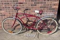 1962 Schwinn Typhoon Vintage Cruiser Bike Red White Steel Frame Coaster Brake