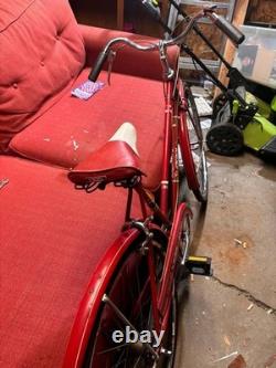 1963 Schwinn Racer Red Vintage Cruiser Bike Steel Frame Caliper Brakes