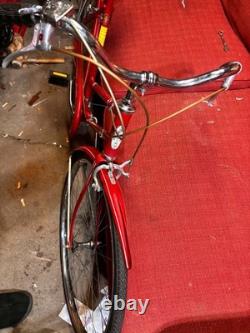 1963 Schwinn Racer Red Vintage Cruiser Bike Steel Frame Caliper Brakes