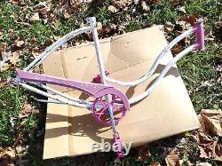 1963 Vintage Schwinn Co-Ed Ladies 26 Cruiser Bicycle White Pink Frame