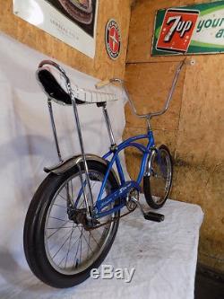 1965 Schwinn Stingray Early Blue Boys Banana Seat Muscle Bicycle Vintage S2 S7