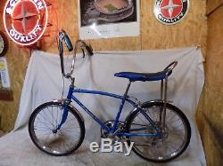 1966 Schwinn Fastback Stingray 5-speed Blue Muscle Bike Stik Krate Vintage