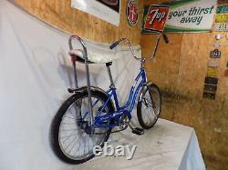 1966 Schwinn LIL Chik Fair Lady Stingray Muscle Bicycle Banana Seat Blue Vintage