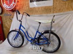 1966 Schwinn LIL Chik Fair Lady Stingray Muscle Bicycle Banana Seat Blue Vintage